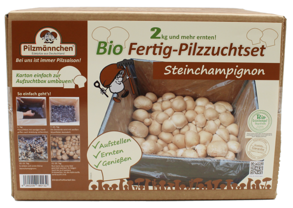 Bio Steinchampignon-Pilzzuchtset Normalpackung 5 kg